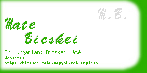 mate bicskei business card